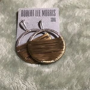 Robert lee Morris soho silvertone goldtone earrings new with tag 48$